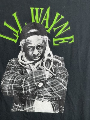 Lil Wayne Green Photo T-Shirt Adult Small Black