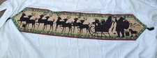 Susan Winget Christmas Silhouettes Runner 72 inch Tapestry Made in USA VTG Rare
