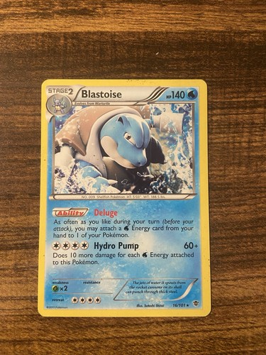 The Pokémon Company Blastoise 16/101 Plasma Blast Holo Rare English Heavy Play