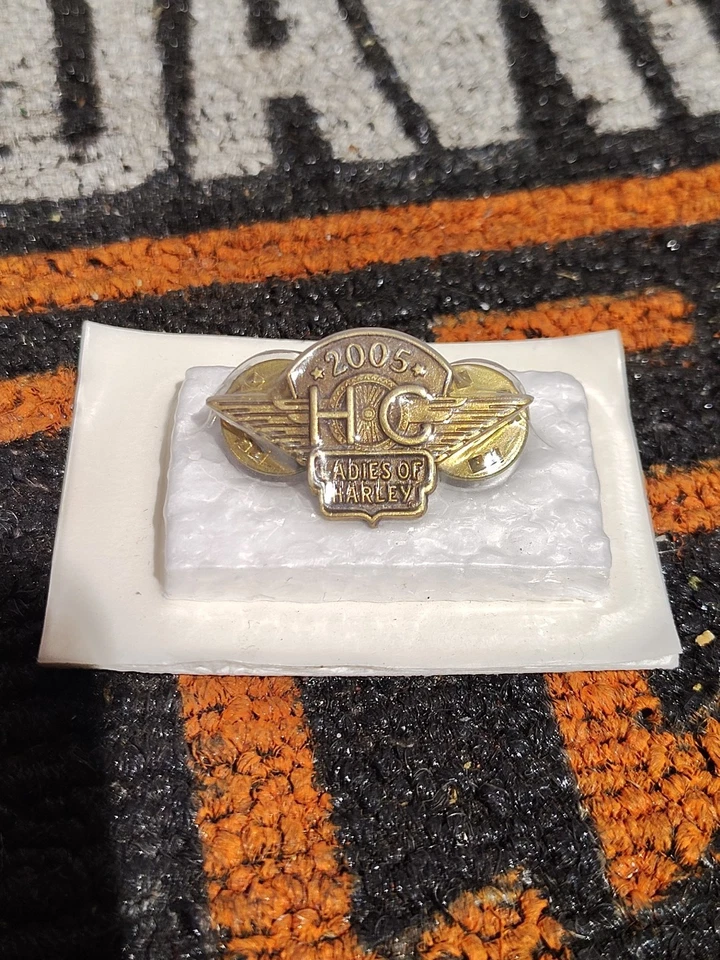 Rare 2005 Ladies Of Harley Davidson Vin Motorcycles HOG Jacket Hat Lapel Pin Nos - Image 1 of 4
