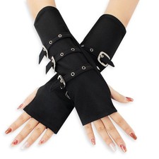 Women Gothic Punk Fingerless Gloves Cuffs Party Gothic Steampunk Accessories