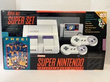SNES Super Set Complete W/ Super Mario World Kart Matching Serial IMMACULATE