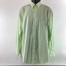Polo Ralph Lauren Yarmouth Shirt Size 16.5 34 35 Cotton Pinpoint Oxford Green