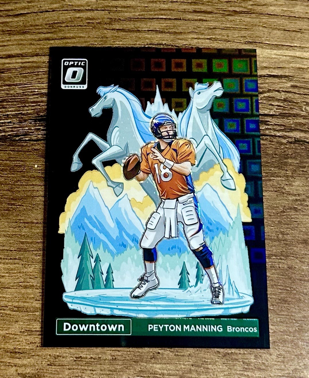 2023 Peyton Manning Panini Donruss Optic Downtown Black Pandora Prizm 8/25 #D-9