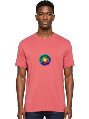 Multicolor-Sphere Mens Graphic Tee, 100% Cotton, Casual Summer Wear