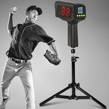 Pistola de radar de béisbol con trípode, pistola de radar de velocidad para béisbol softbol, LED + LCD
