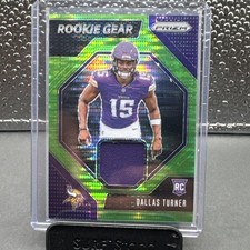 2024 Prizm #RG-DTR Dallas Turner Green Pulsar Rookie Gear Patch 