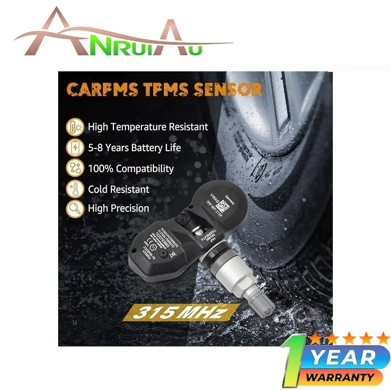 New 4pcs TPMS Tire Pressure Sensor 433MHz For Audi VW Bentley Porsche 4F0907275B - Изображение 2 из 4