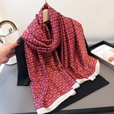 Luxury Silk Feel long Scarf 180x80cm Soft Lightweight Wrap Shawl for Women's