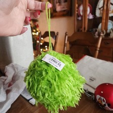 4.75 Inch Lime Green Furry Ornament Ball