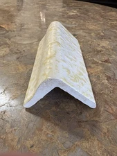 1-Dal Tile D-410 Mayan Gold V- Cap Gloss Vintage Trim Edge Yellow Bumpy Splatter