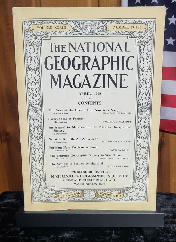NATIONAL GEOGRAPHIC magazine April 1918 (Gem of the Ocean: American Navy)