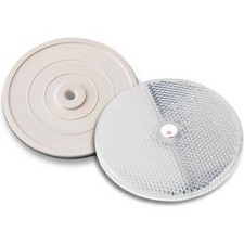 102227 3-1/4"" White Centermount Reflector Plastic Backplate RT-90W  Traffic &