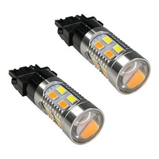 2PCS 3157 Switchback LED Turn Signal Bulb with Built in Resistor White  Yellow