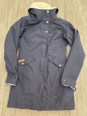 Columbia Jacket Womens XS Navy Blue Hooded Full Zip Fleece Lined Parka Coat