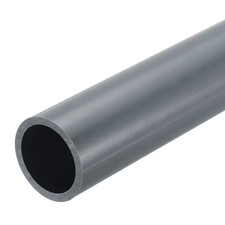PVC Rigid Round Pipe 28.8mm ID 34mm OD 8" Length Light Grey, High Impact