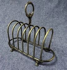 Vintage Epns D&A SILVER PLATED 6-SLICE TOAST RACK Footed 5219