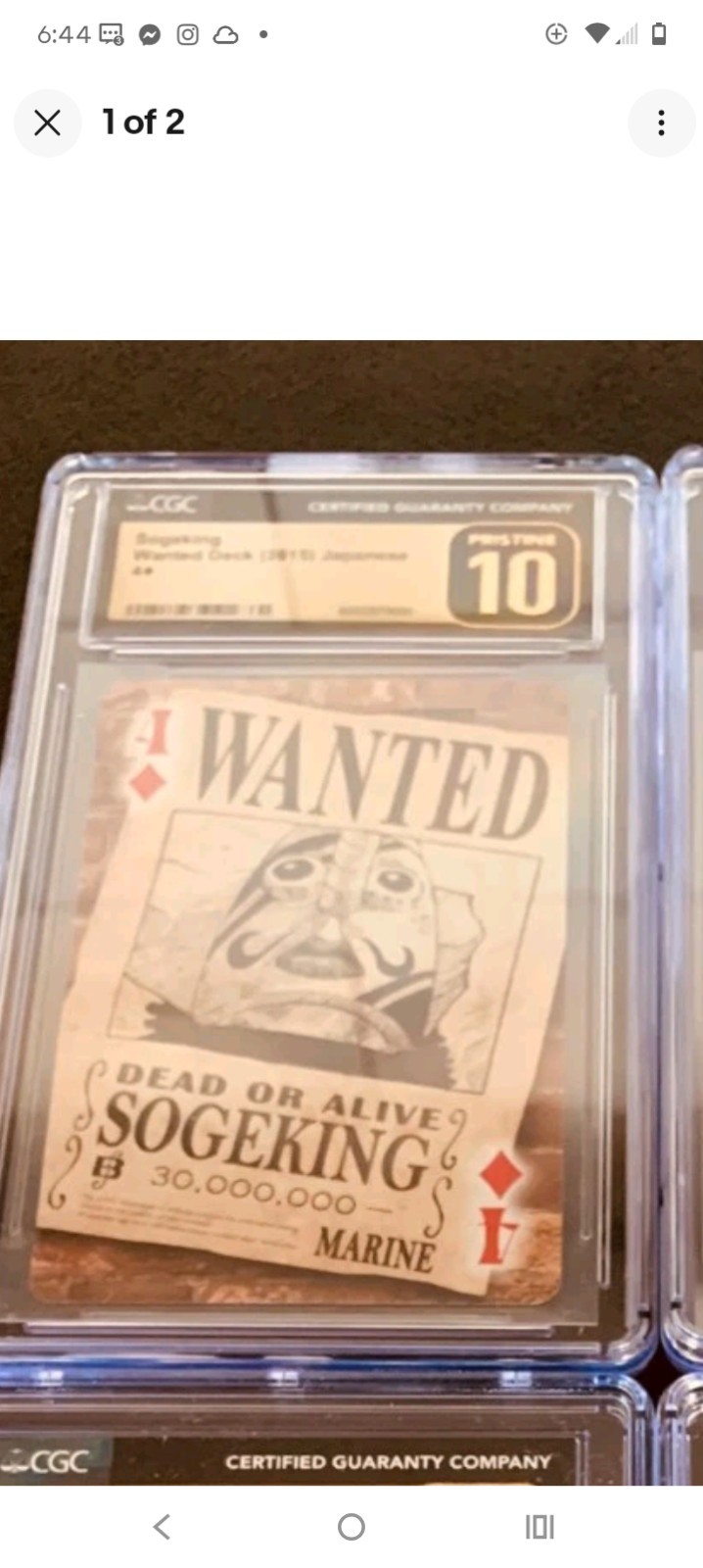 4 CGC Graded Cards One Piece 3 CGC PRISTINE 10 Brook & Sogeking Wanted Deck Plus view 4