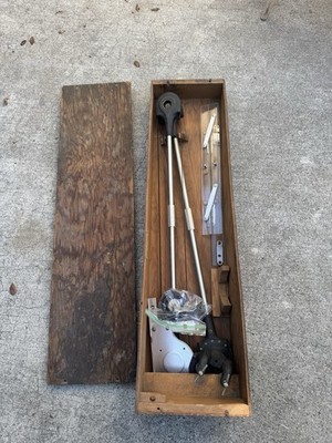 Vintage Bruning Wallace Drafting Machine Original Box Keys Rulers  Arm Hardware