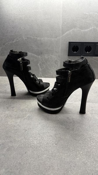 Women Paolo Gianni Heels Black Leather 36