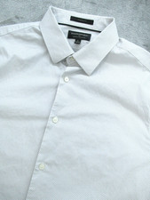 Banana Republic Dress Shirt Mens Athletic Fit Wrinkle Resistant Geometric Gray