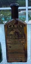 ***AWESOME*** Amber Warner's Safe Log Cabin Sarsaparilla  Bottle