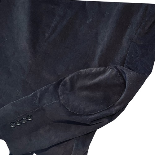 Stafford Black Corduroy Blazer Men 42S Elbow Patch Sport Coat Jacket - Picture 3 of 11