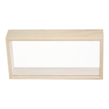 5x10 Wooden Dried Flower Display Photo Frame Double Sided Acrylic, Natural Color
