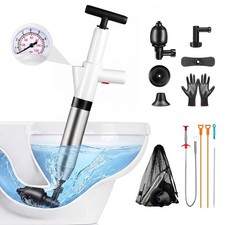 Fast Toilet Plunger High Pressure with Storage Bag, Heavy Duty Air Drain Blas...