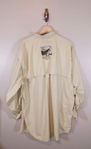 Al Agnew AFTCO Fishing Embroidered Outdoors Vented Nylon Men's Shirt Size XXL - Picture 3 of 7