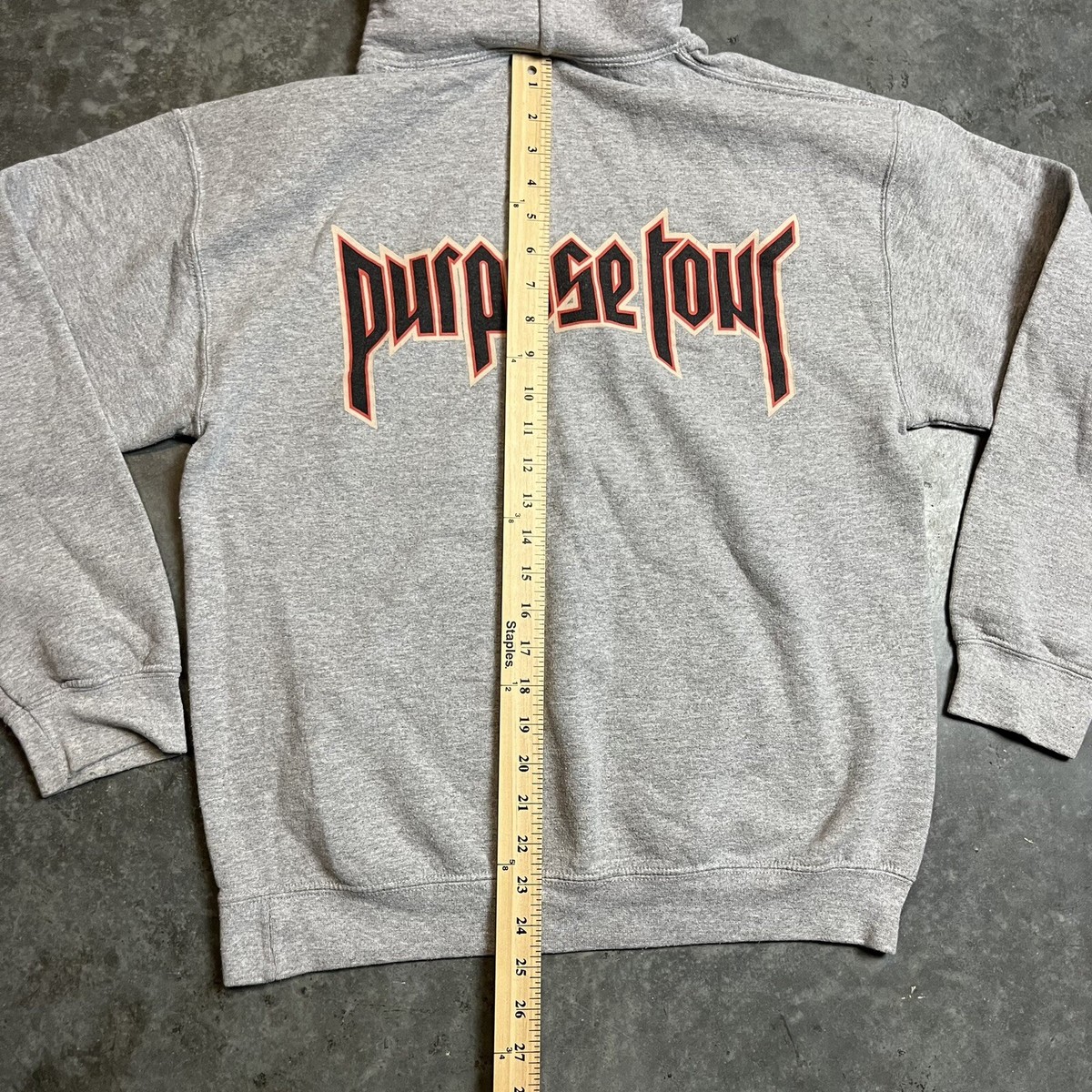 GR8限定 Justin Bieber Purpose STAFF パーカー L Purpose Tour Staff Hoodie Mens M Gray Justin Bieber Minor