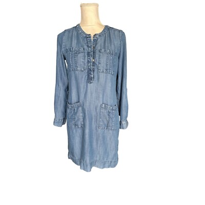 Banana Republic Women's Chambray Denim Tunic Dress Size 2 With Pockets  Casual | eBay