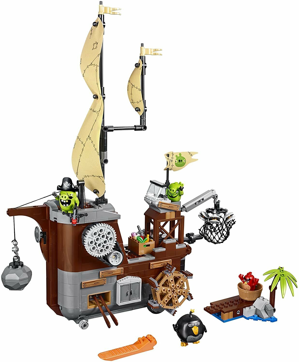 LEGO 75825 Angry Birds Piggy Pirate Ship Red Bomb Pirate Pig Leonard Eggs Ahoy!