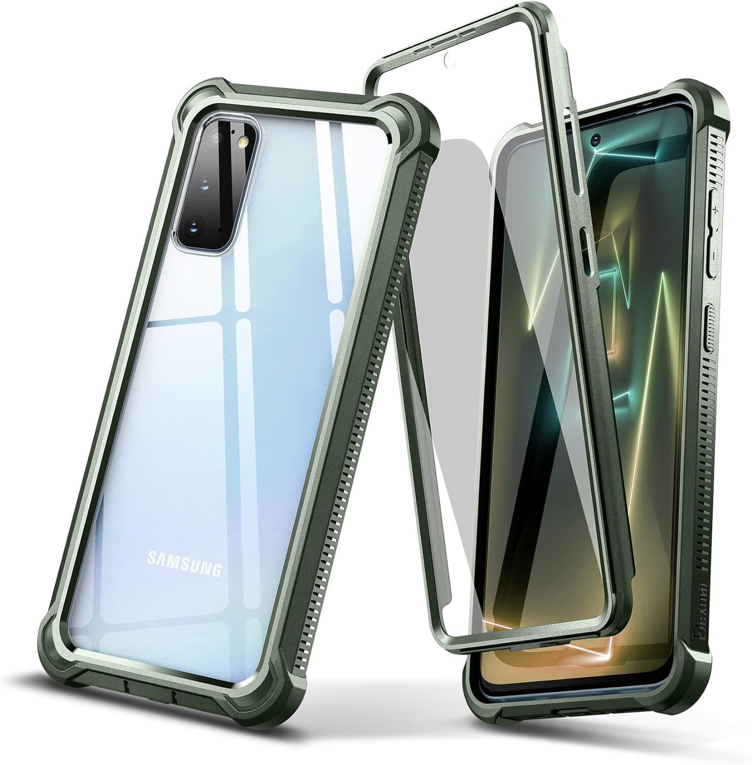 for Galaxy S20 Case with Screen Protector Clear 360 Full Body Rugged Protective