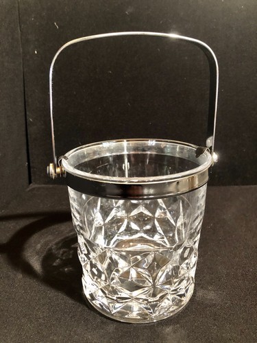 cristal d'arques longchamp Eiskübel mit Silberplatte Oberkante und Griff - Bild 1 von 7