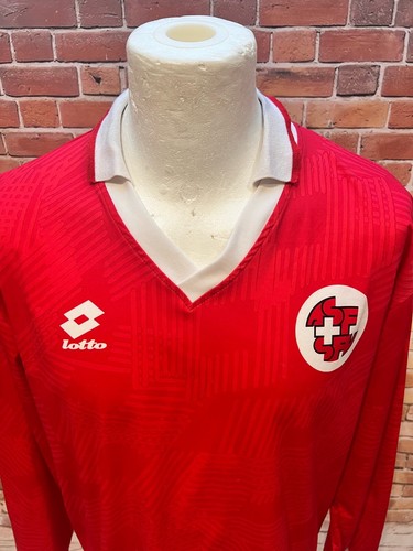 Original Switzerland 1992/1994 Home Long Sleeve Football Shirt Lotto Large - Picture 7 of 10