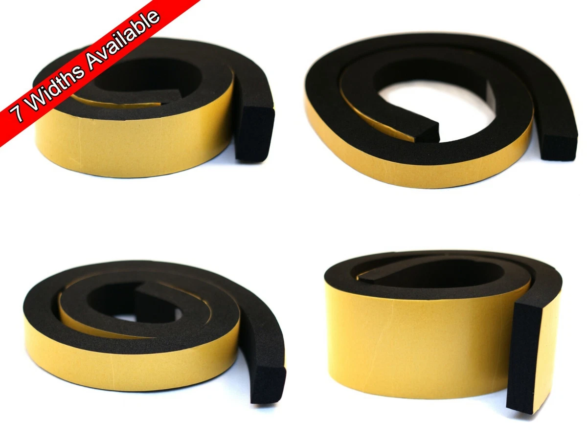 Neoprene Strip 20mm Thick x 2m Long: Black Self-adhesive Neoprene