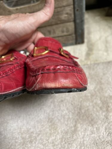 RALPH LAUREN PURPLE LABEL men's red Crocodile loafers shoes US 12 D - Picture 9 of 13