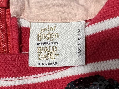 Mini Boden X Roald Dahl Mrs Ladybug & James the Giant Peach Dress sz 4 - 5 Yrs - Picture 5 of 7