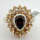 LAB 1.05 Cts SMOKY TOPAZ  RING 14K ROSE GOLD PLATED NEW WITH TAG MADE IN USA — photo 1