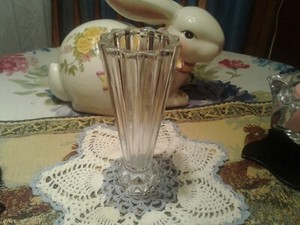Vintage SIGNED"ROSENTHAL" Classic Germany Heavy Crystal 7 " Tall Vase Sawtooth