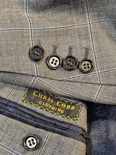 Chris Cobb Clothing Italia Puños de Trabajo Doble Ventilación Gris Ventana 44R - Imagen 2 de 11