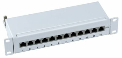 CAT6e 12Port Patchpanel Patchfeld 10'' oder Tisch-/ Wandmontage / EFB 37736.12