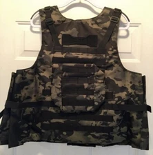 Military Tactical Vest Adults Army Carrier Airsoft Combat Field Training Camo US