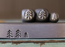 SUPPLY GUY 5mm/3mm Simple Pine Tree Metal Punch Design 3 Stamp Set SGCH278279411