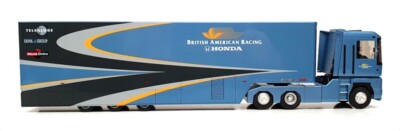 Miniature Eligor 1/43 N°11245 - Camion Renault F1 Transporteur Honda, Bleu, Occasion