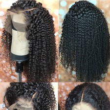 Kinky Curly Lace Front Wig 100 Real Malaysian Virgin Human Hair Wigs Baby Hair P