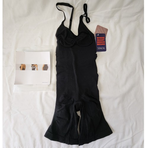 Shapewear Bodysuit Tummy Control Open Gusset Black