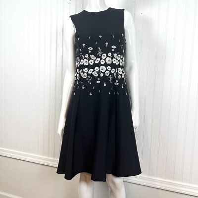Calvin Klein Black White Dress Sz 2 Women Sleeveless Floral Embroidery Formal | eBay Calvin Klein Black White Dress Sz 2 Women Sleeveless Floral Embroidery Formal | eBay
