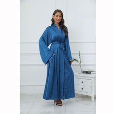 Open Cardigan Muslim Women Long Dress Ramadan Kimono Kaftan Evening Party Turkey